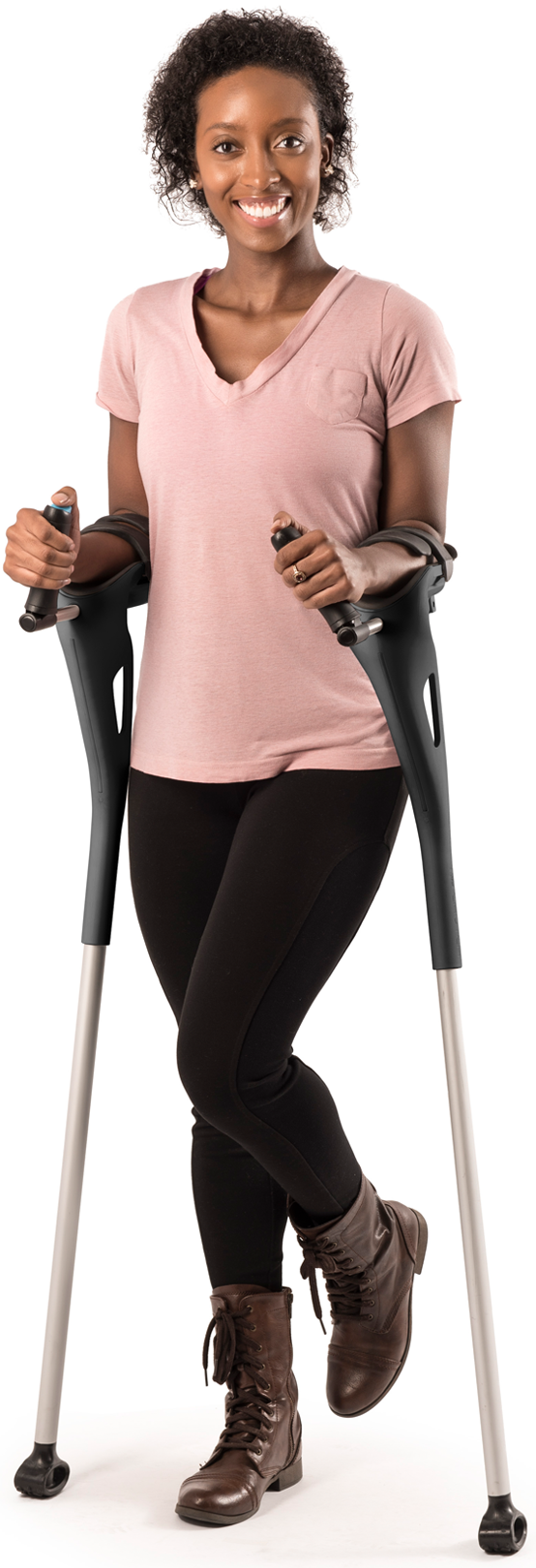 lady with comfort crutches