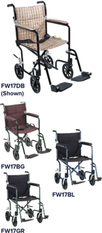 Deluxe Fly-Weight Aluminum Transport Chair