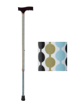 'T' Handle Cane, Designer Colors
