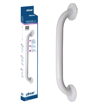 18'' White Powder-Coated Drill Grab Bar